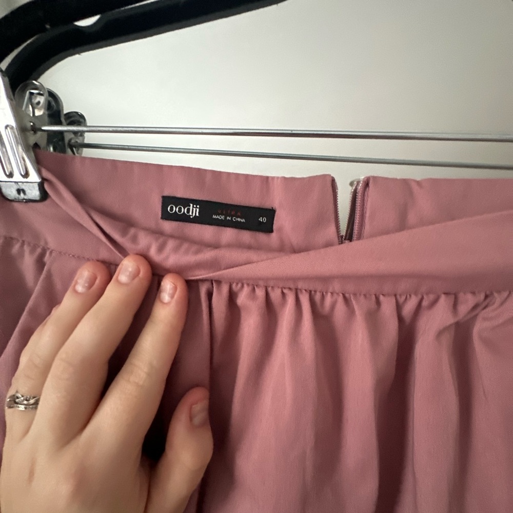Dusty Rose Cotton Poplin Midi Skirt - Picture 6 of 6